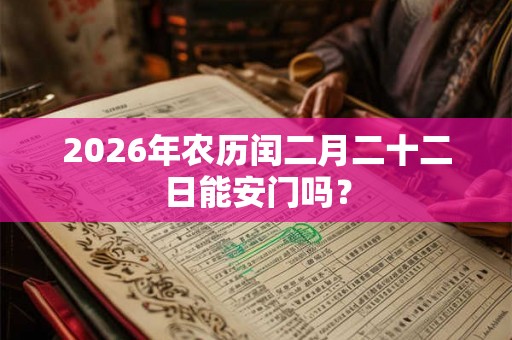 2026年农历闰二月二十二日能安门吗？