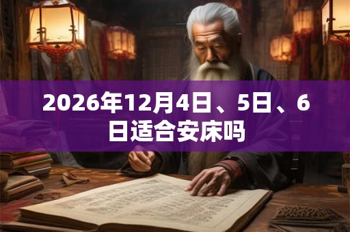 2026年12月4日、5日、6日适合安床吗