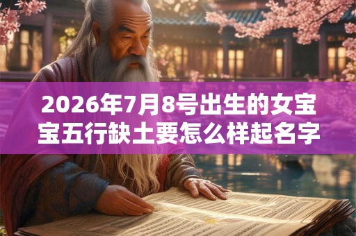 2026年7月8号出生的女宝宝五行缺土要怎么样起名字