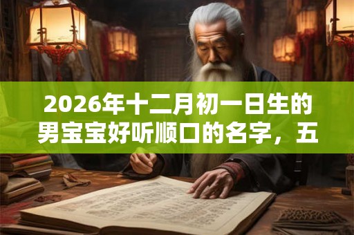 2026年十二月初一日生的男宝宝好听顺口的名字，五行缺什么？