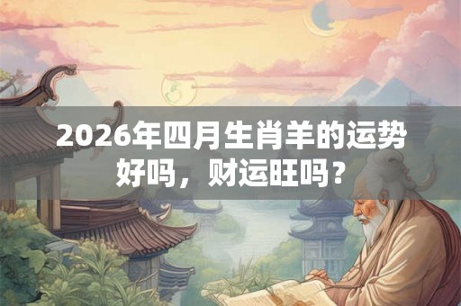 2026年四月生肖羊的运势好吗，财运旺吗？