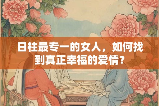 日柱最专一的女人，如何找到真正幸福的爱情？