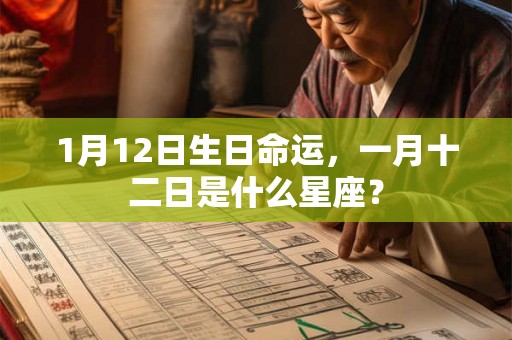 1月12日生日命运，一月十二日是什么星座？
