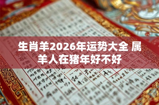 生肖羊2026年运势大全 属羊人在猪年好不好