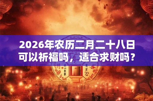 2026年农历二月二十八日可以祈福吗，适合求财吗？