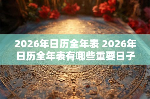 2026年日历全年表 2026年日历全年表有哪些重要日子