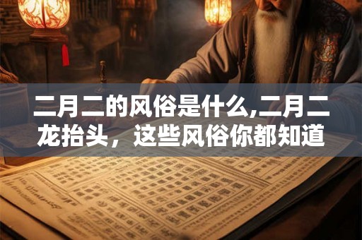 二月二的风俗是什么,二月二龙抬头,这些风俗你都知道吗? 二月二的风俗是什么,二月二龙抬头,这些风俗你都知道吗?