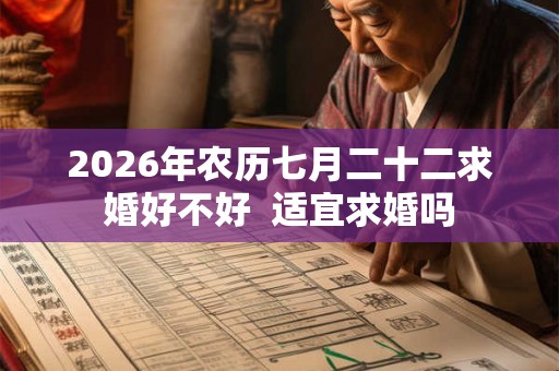 2026年农历七月二十二求婚好不好  适宜求婚吗