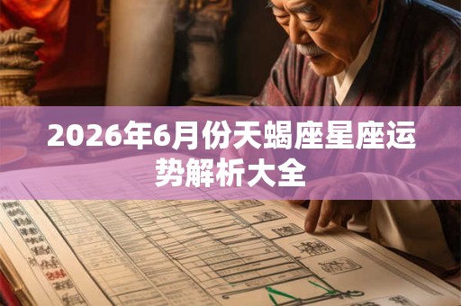 2026年6月份天蝎座星座运势解析大全
