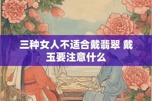 三种女人不适合戴翡翠 戴玉要注意什么
