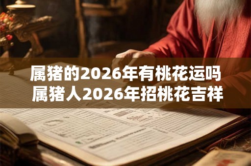 属猪的2026年有桃花运吗 属猪人2026年招桃花吉祥物