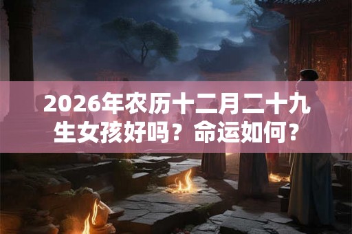 2026年农历十二月二十九生女孩好吗？命运如何？