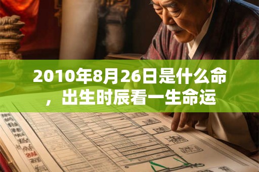 2010年8月26日是什么命，出生时辰看一生命运