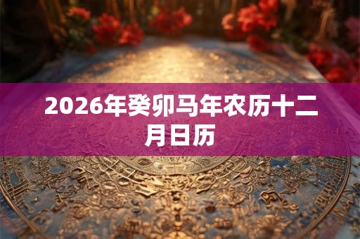 2026年癸卯马年农历十二月日历
