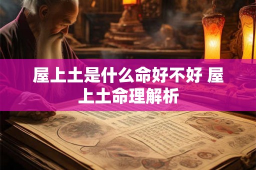 屋上土是什么命好不好 屋上土命理解析