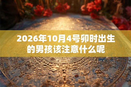 2026年10月4号卯时出生的男孩该注意什么呢