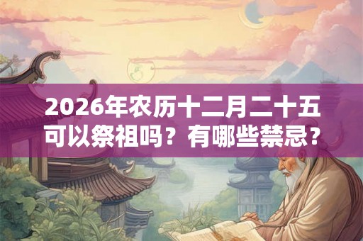 2026年农历十二月二十五可以祭祖吗？有哪些禁忌？