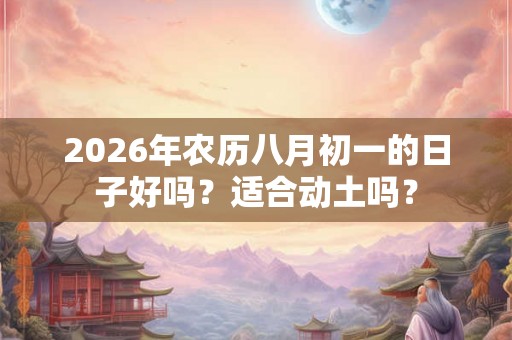 2026年农历八月初一的日子好吗？适合动土吗？