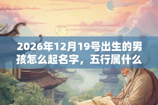 2026年12月19号出生的男孩怎么起名字，五行属什么