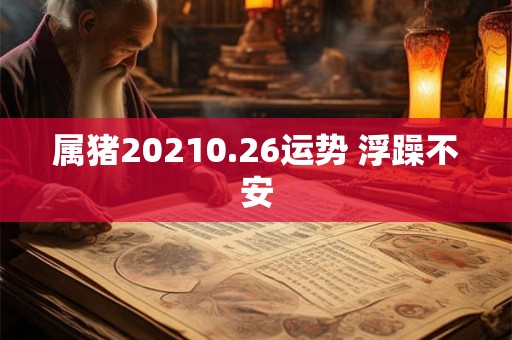 属猪20210.26运势 浮躁不安 属猪20210.26运势 浮躁不安