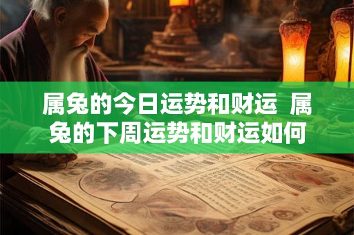 属兔的今日运势和财运  属兔的下周运势和财运如何