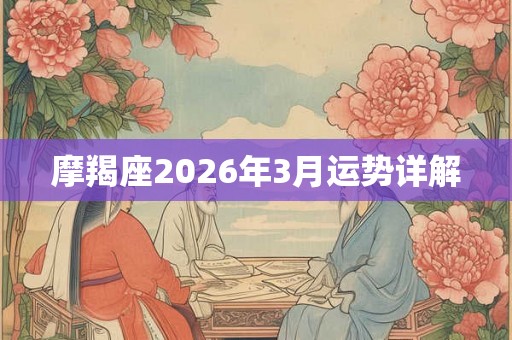 摩羯座2026年3月运势详解