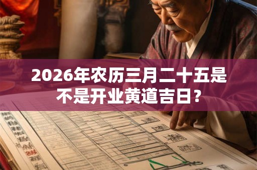 2026年农历三月二十五是不是开业黄道吉日？