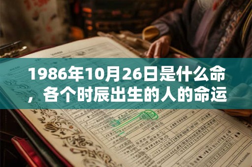 1986年10月26日是什么命,各个时辰出生的人的命运 1986年10月26日是什么命,各个时辰出生的人的命运