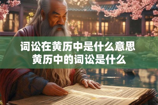 词讼在黄历中是什么意思 黄历中的词讼是什么