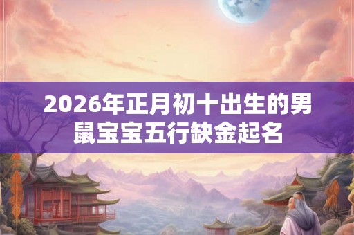 2026年正月初十出生的男鼠宝宝五行缺金起名