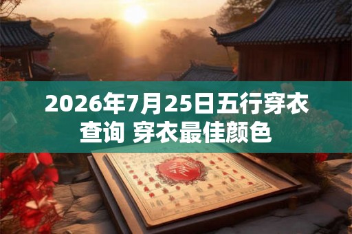 2026年7月25日五行穿衣查询 穿衣最佳颜色