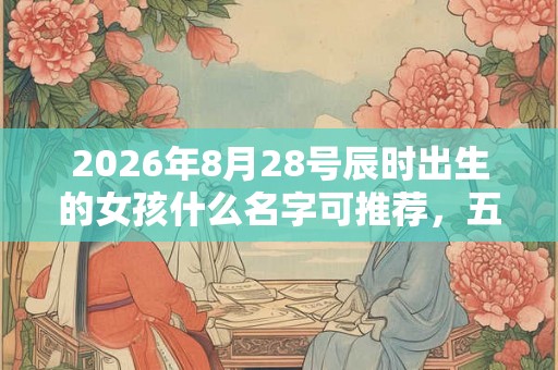 2026年8月28号辰时出生的女孩什么名字可推荐，五行属什么