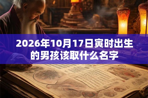2026年10月17日寅时出生的男孩该取什么名字