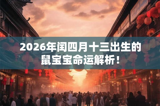 2026年闰四月十三出生的鼠宝宝命运解析！