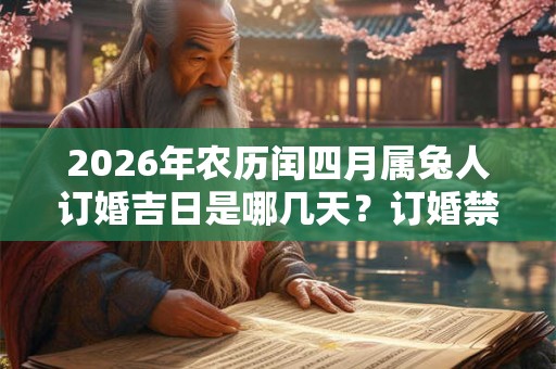 2026年农历闰四月属兔人订婚吉日是哪几天？订婚禁忌有哪些？