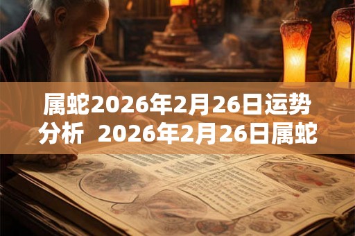 属蛇2026年2月26日运势分析  2026年2月26日属蛇今日运势