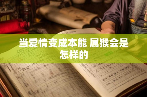 当爱情变成本能 属猴会是怎样的