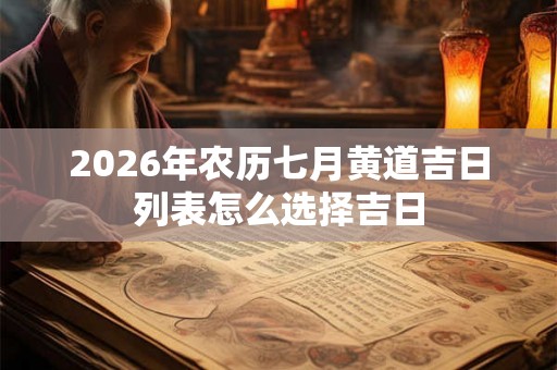 2026年农历七月黄道吉日列表怎么选择吉日