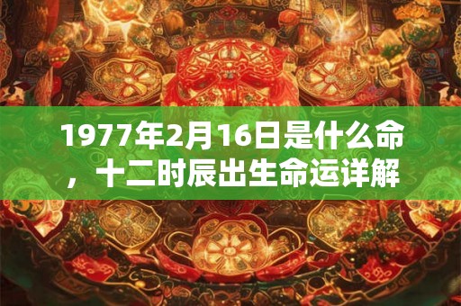 1977年2月16日是什么命，十二时辰出生命运详解