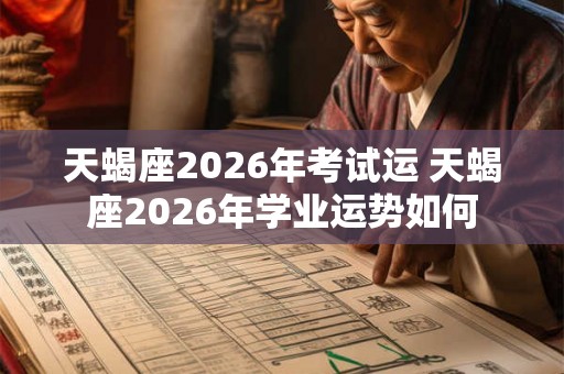 天蝎座2026年考试运 天蝎座2026年学业运势如何