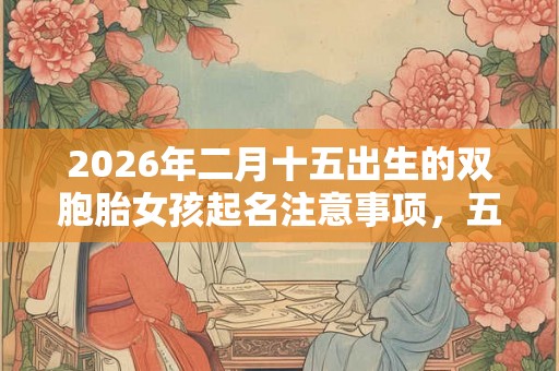 2026年二月十五出生的双胞胎女孩起名注意事项,五行属什么 2026年二月十五出生的双胞胎女孩起名注意事项,五行属什么