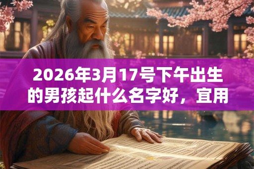 2026年3月17号下午出生的男孩起什么名字好，宜用哪些名字呢？