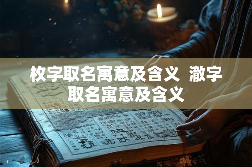 枚字取名寓意及含义  澈字取名寓意及含义