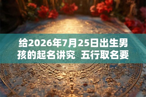 给2026年7月25日出生男孩的起名讲究  五行取名要注意几点