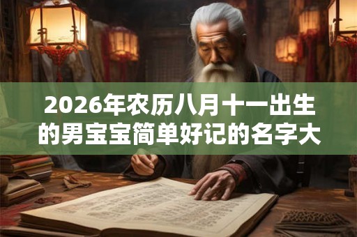 2026年农历八月十一出生的男宝宝简单好记的名字大全