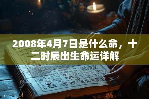 2008年4月7日是什么命，十二时辰出生命运详解