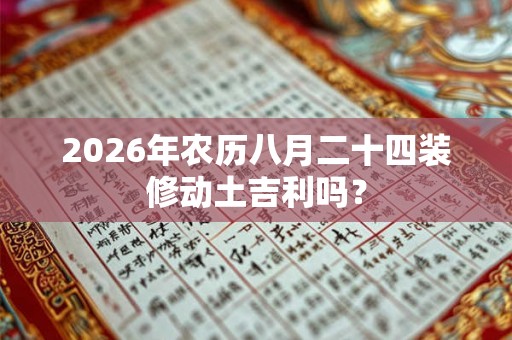 2026年农历八月二十四装修动土吉利吗？