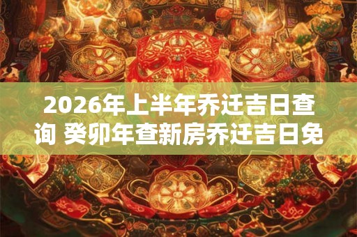 2026年上半年乔迁吉日查询 癸卯年查新房乔迁吉日免费