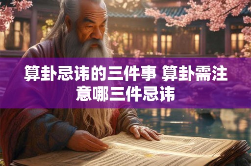 算卦忌讳的三件事 算卦需注意哪三件忌讳
