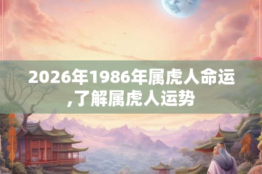 2026年1986年属虎人命运,了解属虎人运势